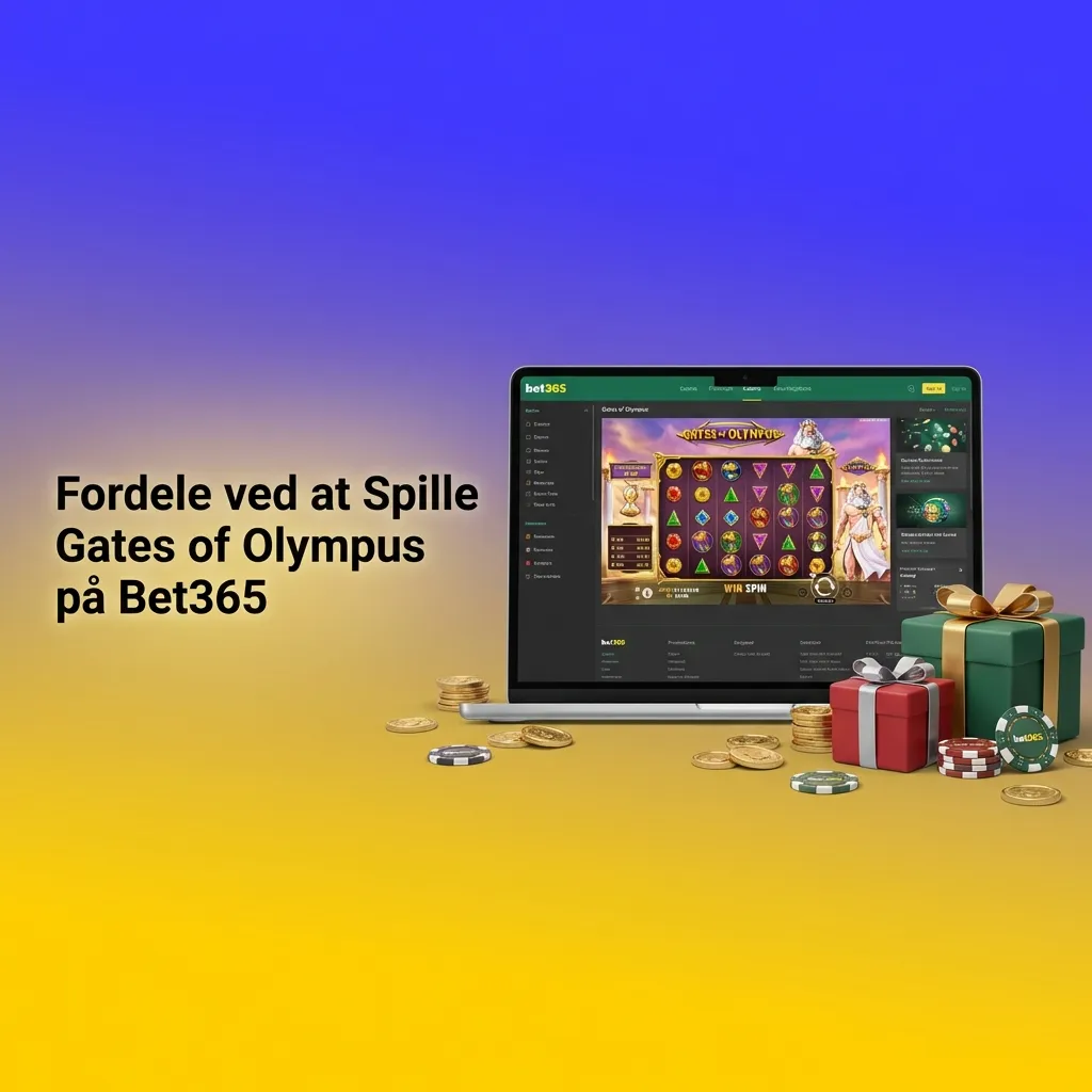 Gates of Olympus slot game interface on Bet365 platform showing features like high RTP, mobile optimization, and bonuses