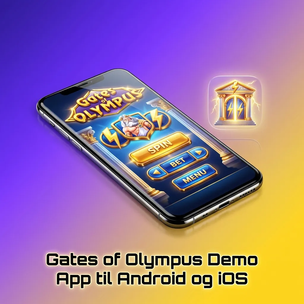 Gates of Olympus demo spil på mobil med Zeus og olympisk tema, tilgængeligt på Android og iOS casino apps